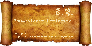 Baumholczer Marinetta névjegykártya